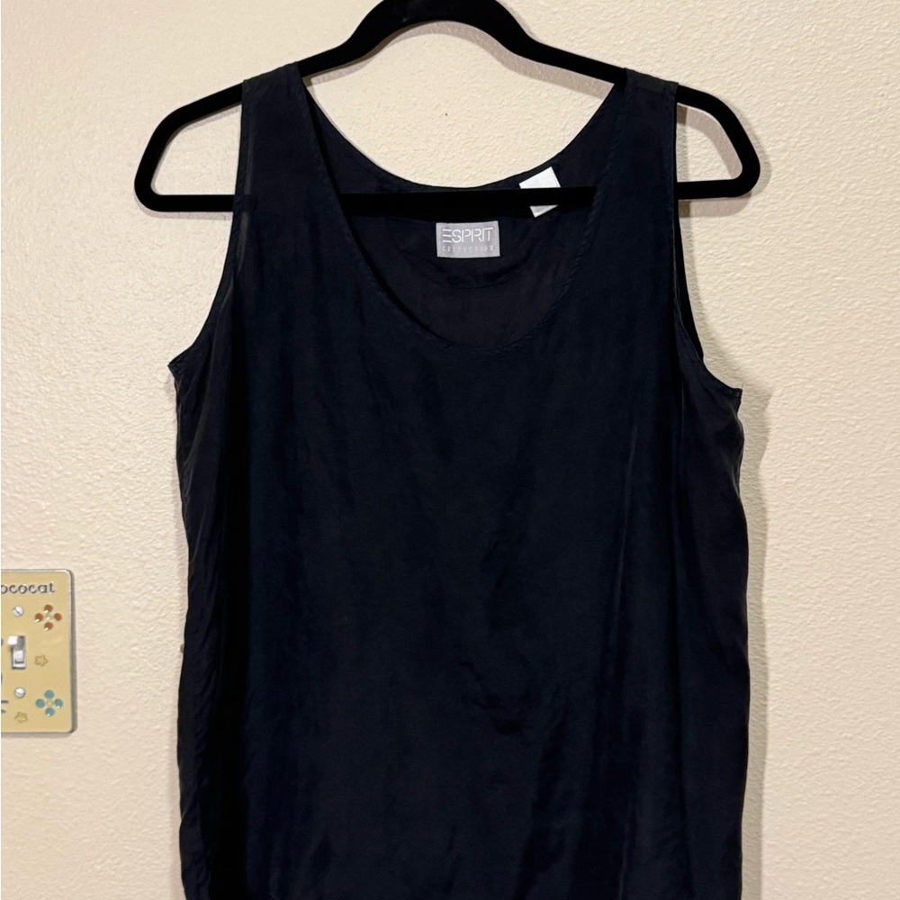 Black silk tank top